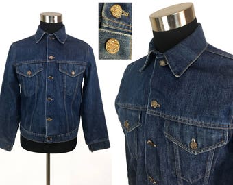 Vintage 60s - 70s Denim Jacket MEDIUM // Jean Jacket // 1960s // 1970s // Levi's // Mens // Throwback // Classic // Western // Indigo