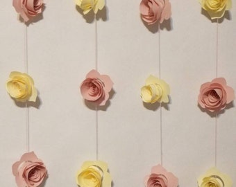 3D ROSES GARLAND-Bridal Shower-Baby Shower- Tea Party-Nursery Decoration-Girls Birthday-Room Decoration and more