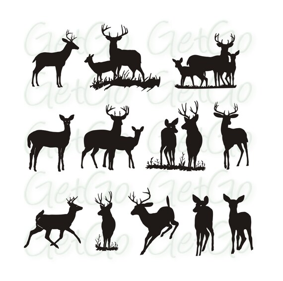 Download Deer silhouette Printable Graphic Artwork Clip Art Vector