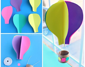 3D Spinning Hot Air Balloon Craft Template