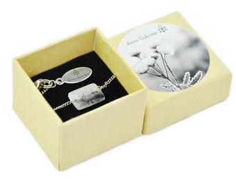 Bracelet, stainless steel, flower, love, special gift, black & white, nostalgy