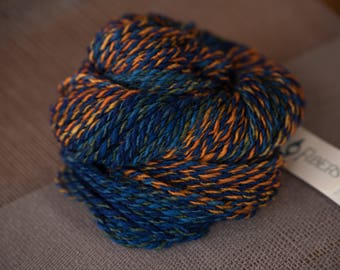 BFL Worsted Weight Yarn - Orange/Blue