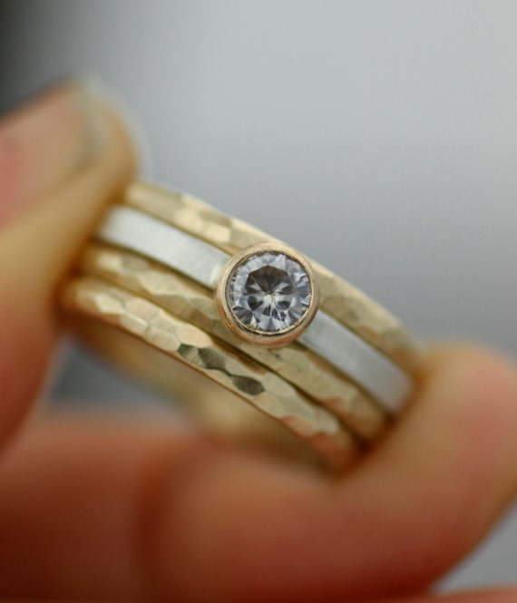 women's wedding ring set stacking rings modern