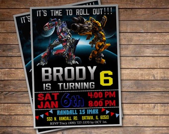 Transformers, Transformers Birthday, Transformers Invitation, Transformers Party, Transformers Birthday Invitation, Transformers Invite