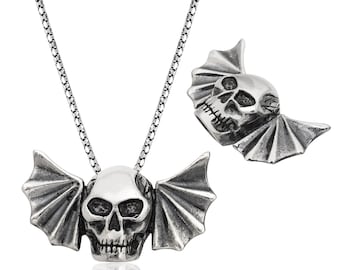 Silver Skull Necklace - IJ1-1860