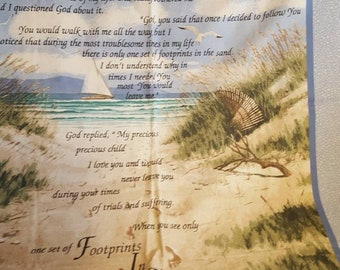 Footprints In Sand Cloth Hanging