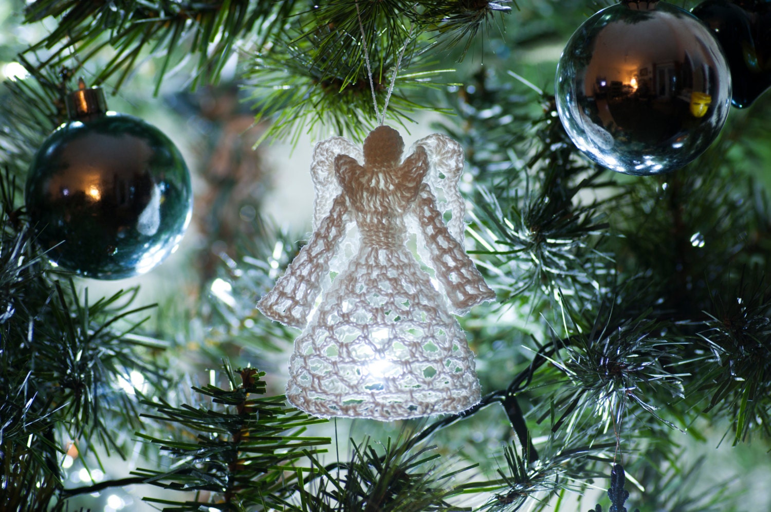 Crocheted angel. Christmas decorations. Christmas Tree