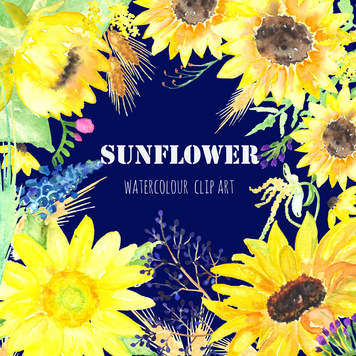 Free Free 112 Watercolor Sunflower Clipart Free SVG PNG EPS DXF File