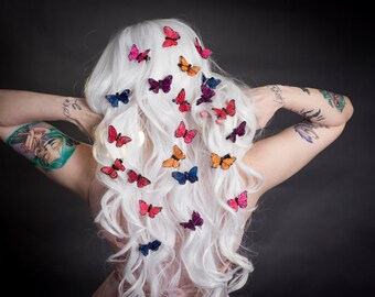 Fairy butterfly hair clips, hair accessories, feather butterflies, hair clips, hair accessories, fairy costume