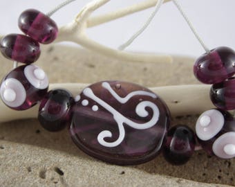 Purple glass shakers bead assortment