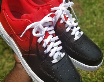 custom black and red air force 1