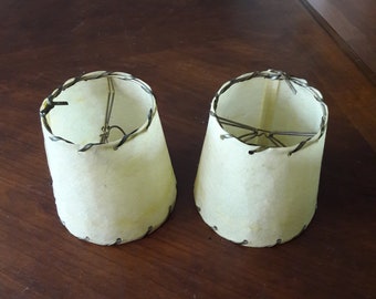 Vintage 1950's Fiberglass Laced Vanity Lamp Shades (2)