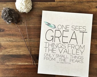 Great Things Print - G.K. Chesterton Quote