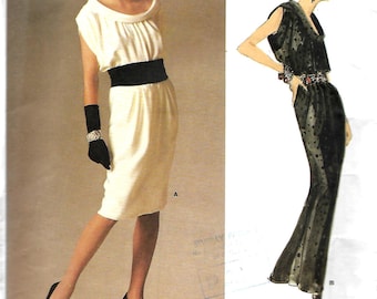 Vogue 1720 Paris Original Yves Saint laurent Bias Roll Collar Dress Pattern, Size 10