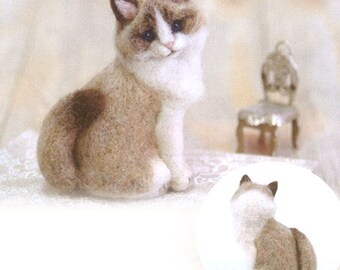 Hamanaka - Japanese DIY Needle Wool Felting Craft Kit - Ragdoll Cat H441-466