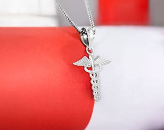 Caduceus Medical Necklace Pendant