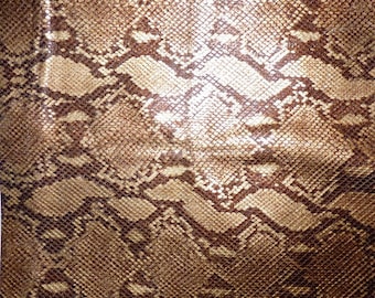 Leather 10" X 12" Copper Gold Tan Snakeskin with Subtle Shimmer