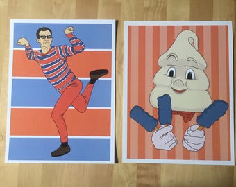 Artie AND Mr Tastee 2-print set from 90s Nickelodeon show Pete and Pete