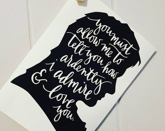 Mr Darcy Car Decal Mr Darcy Decal Mr Darcy Sticker Pride and Prejudice Decal Pride and Prejudice Car Decal Jane Austen Decal Jane Austen