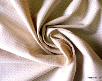 One Yard Cut Quilt Fabric, Blender, Bitty, Round Tan Flowers on a Creamy Background, Sewing-Quilting-Craft Supplies