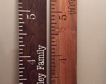 Personalized Growth Chart Ruler. Giant Ruler. Wooden Ruler. Hand Painted. Childrens Growth Chart. Gift. Baby Shower. Nursery. Home Decor.