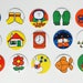 15 cardboard circles with Nijntje / Miffy and other prints made by Dick Bruna