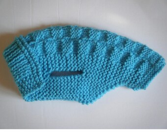 Coat / sweater for very small dog 25cm back: Turquoise 25 x 30 cm
