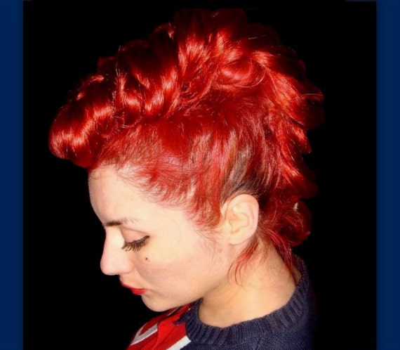 Fauxhawk Mohawk Punk Rock clip in Hair Extension costume wig