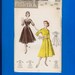 Vintage 1950s Women's Casual Day Dress Pattern Butterick 8133 Size 14-1/2 New FF