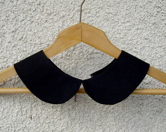 Peter Pan collar,Peter Pan Detachable Black Collar,Black Collar Necklace , Hand Made Cotton Collar