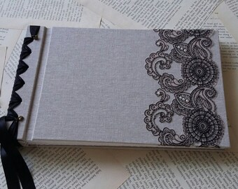Personalised handmade, self mount, ribbon bound photo album