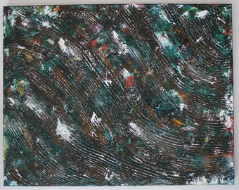 Abstract Painting Over A Palette Knife Painting
