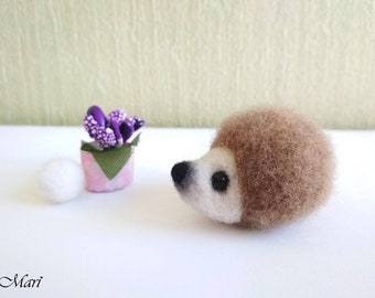 Cute small hedgehog Wool Felted Hedgehog Felted Toy
