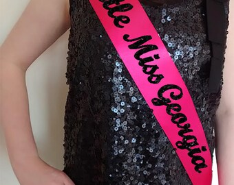 Custom Sash, Childrens pageant sash, pageant sash, graduation sash, girls sash, project sash, children's sizes, teen sizes, plus size sash