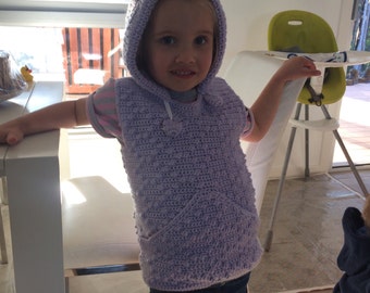 Hooded vest with front pocket