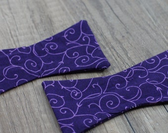 Handmade bow tie purple floral self tie freestyle colorful cotton bowtie