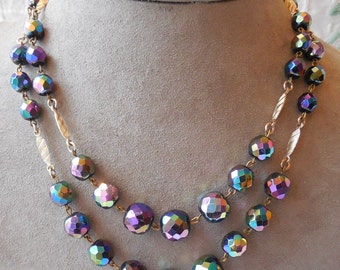 German Carnival Glass Bead Choker Necklace MP24