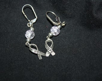 Awareness-Caring-Ribbon-Earrings-bead color your choice