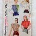 Vintage pattern Simplicity 1538 1940s blouse Sewing Bust 32 cap sleeve padded shoulders secretary shirt War Era Wartime Rockabilly Bust 36