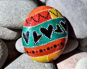 light hearted / painted rocks / painted stones / paperweights / rock art / hearts on rocks / hand painted rocks / small paintings / rocks