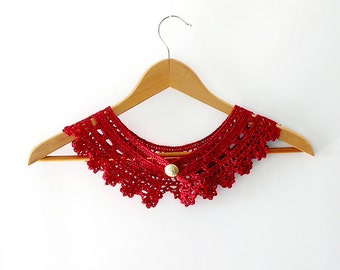 Lace Collar Red Ruby Lace Collar Necklace