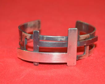 925 Sterling Silver Oxidised Hallmarked Cuff.
