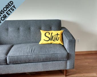 14" x 22" Curse word pillow case, customizable, bachelor housewarming, novelty throw pillows, joke gift, profanity, cussing, dorm decor