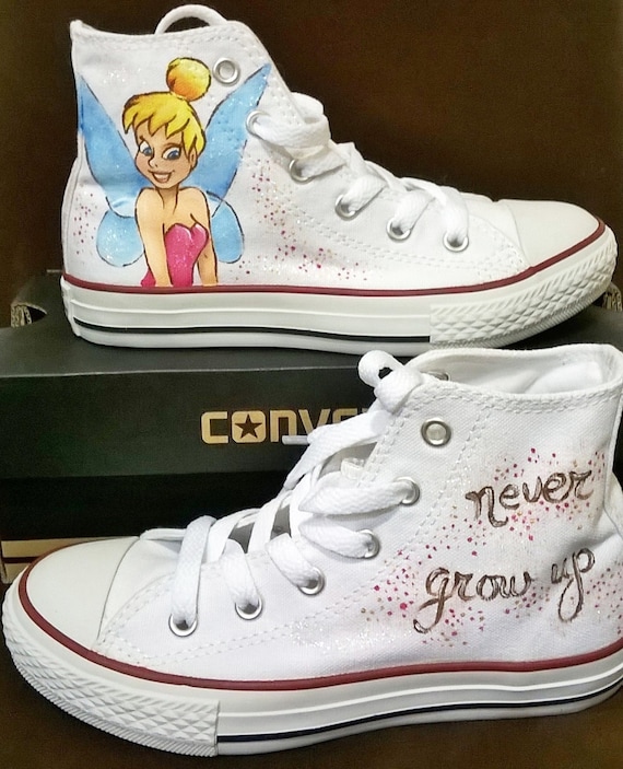 Tinkerbell hand painted converse shoes hand painted