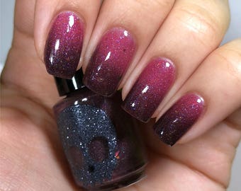 Black to pink Thermal PINKY & LEATHER TUSCADERO By Necessary Evil Polish