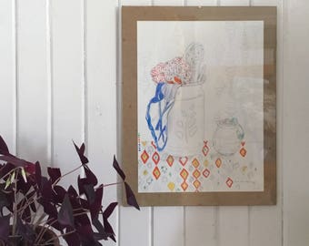 Drawings on paper for my hair