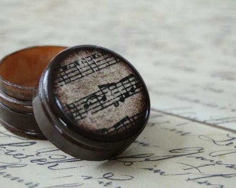 Sheet Music Pill Box Black and White