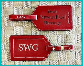 Bag tags, personalized baggage tags, monogram luggage tags, luggage tags personalized, custom luggage tags, passports red*