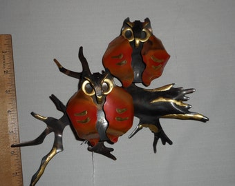 Retro Metal Owls Wall Art Vintage Hanging Vintage Home Interiors and Gifts Retired