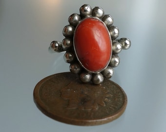 Mediterranean Coral 800 Silver Ring